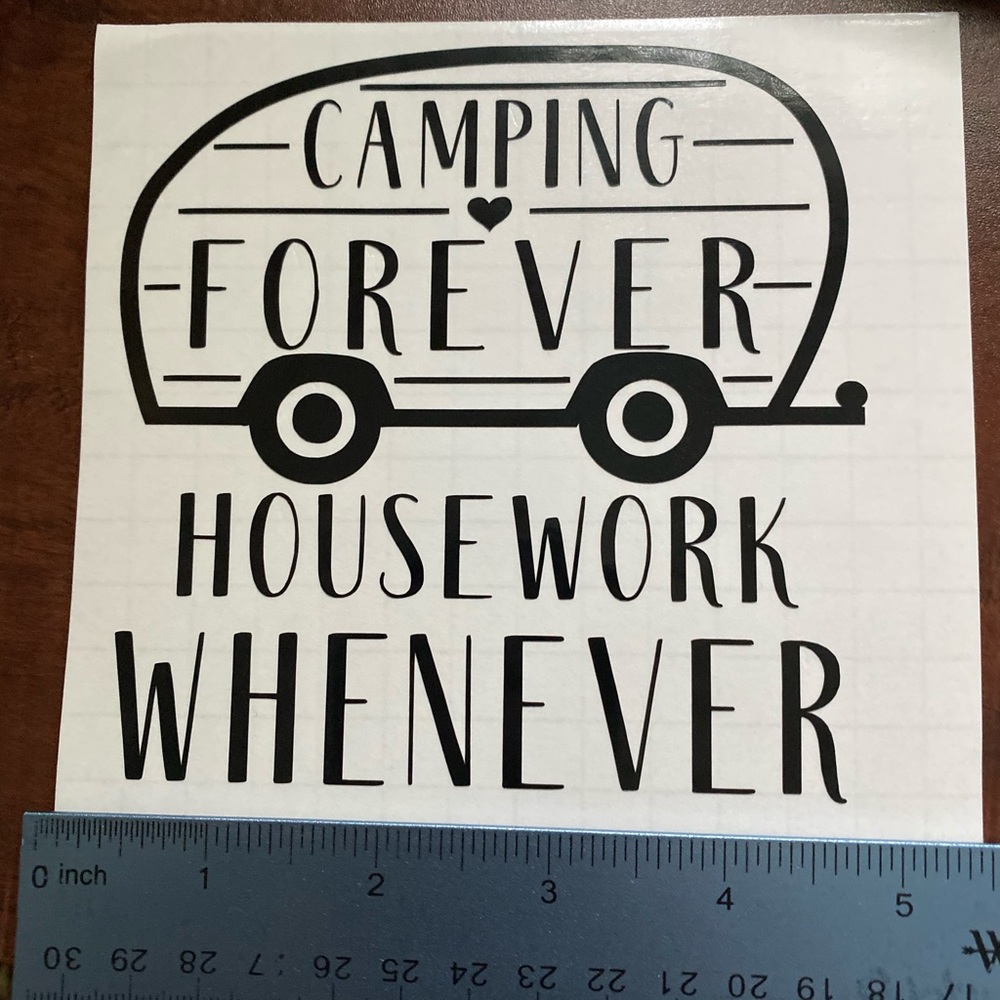6” vinyl decal CAMPING
